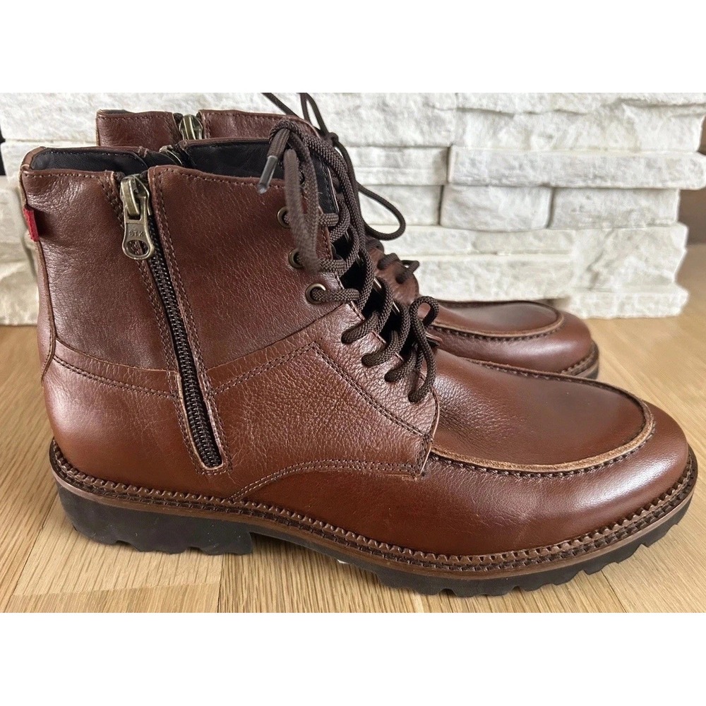 New Men's Leather Boots 8.5 Brown Leather Upper Lace‎ Up & Zippers Section X
